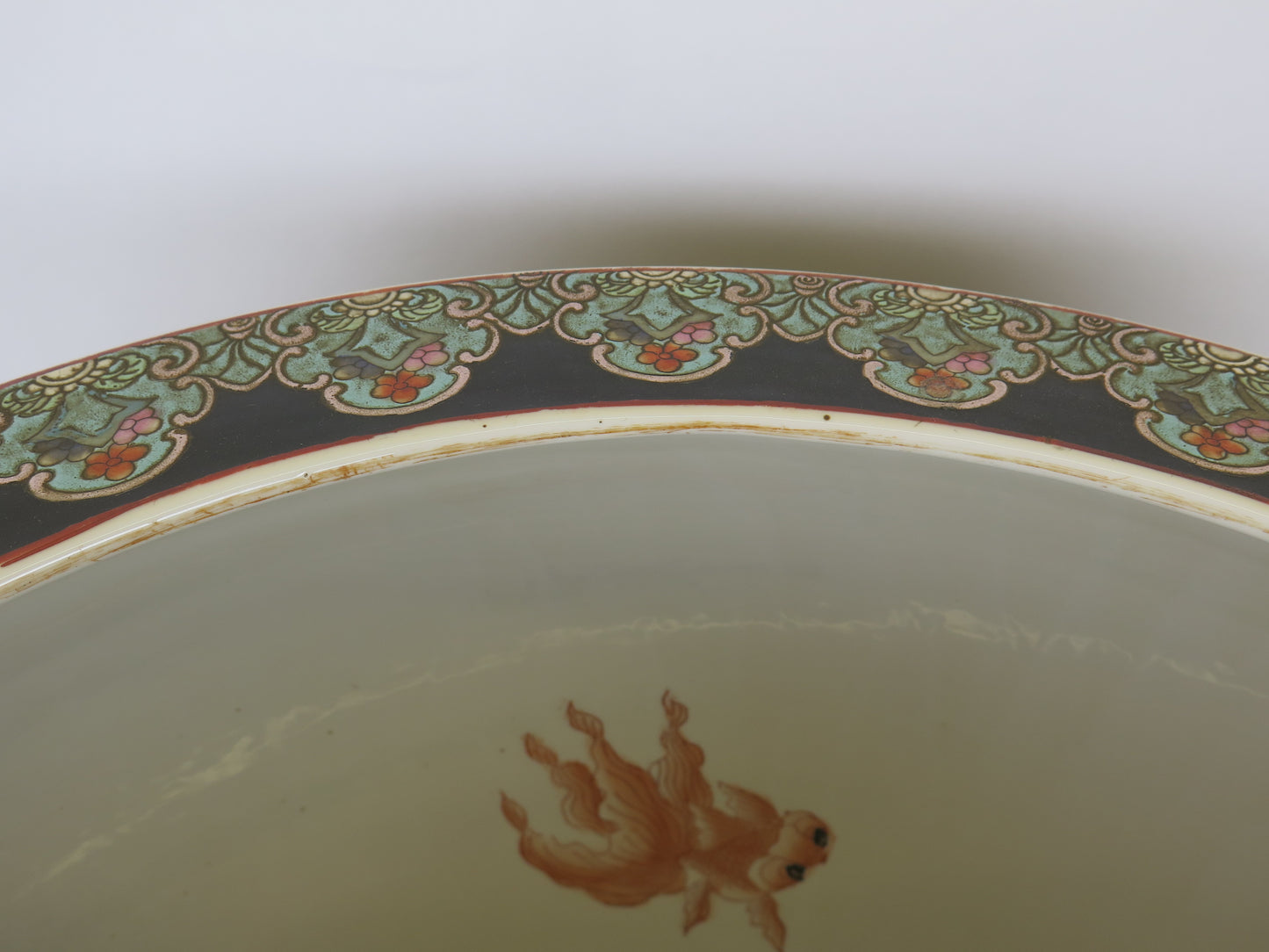 Grande vaso cachepot cache pot in ceramica cina '900 dipinto a mano CM