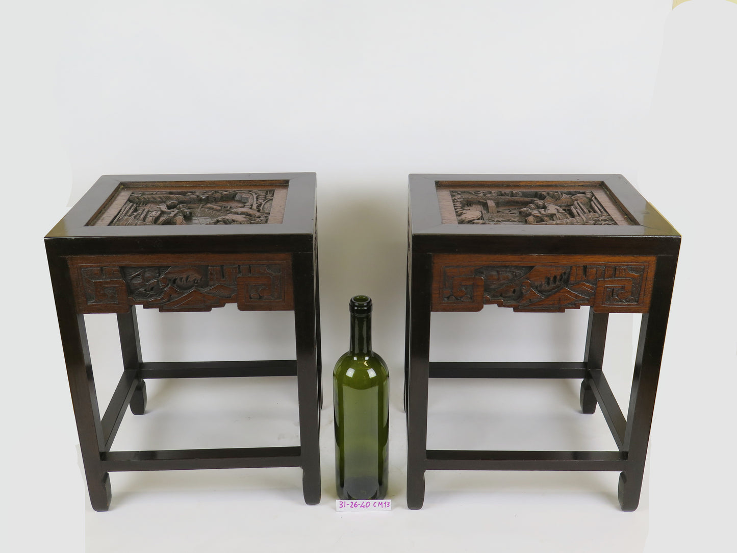 2 comodini vintage coppia comodini legno cinesi cina cinese tavolino asia CM13