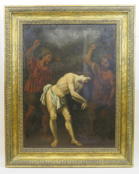 Antique flagellation of Christ painted oil on canvas VS11
