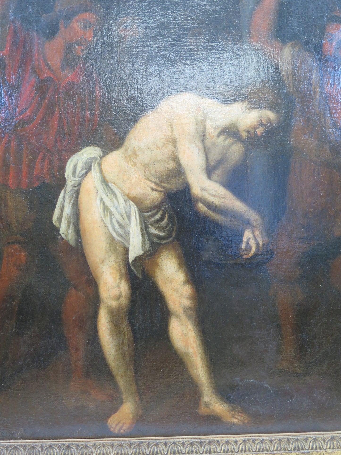 Quadro antico flagellazione di Cristo dipinto olio su tela VS11