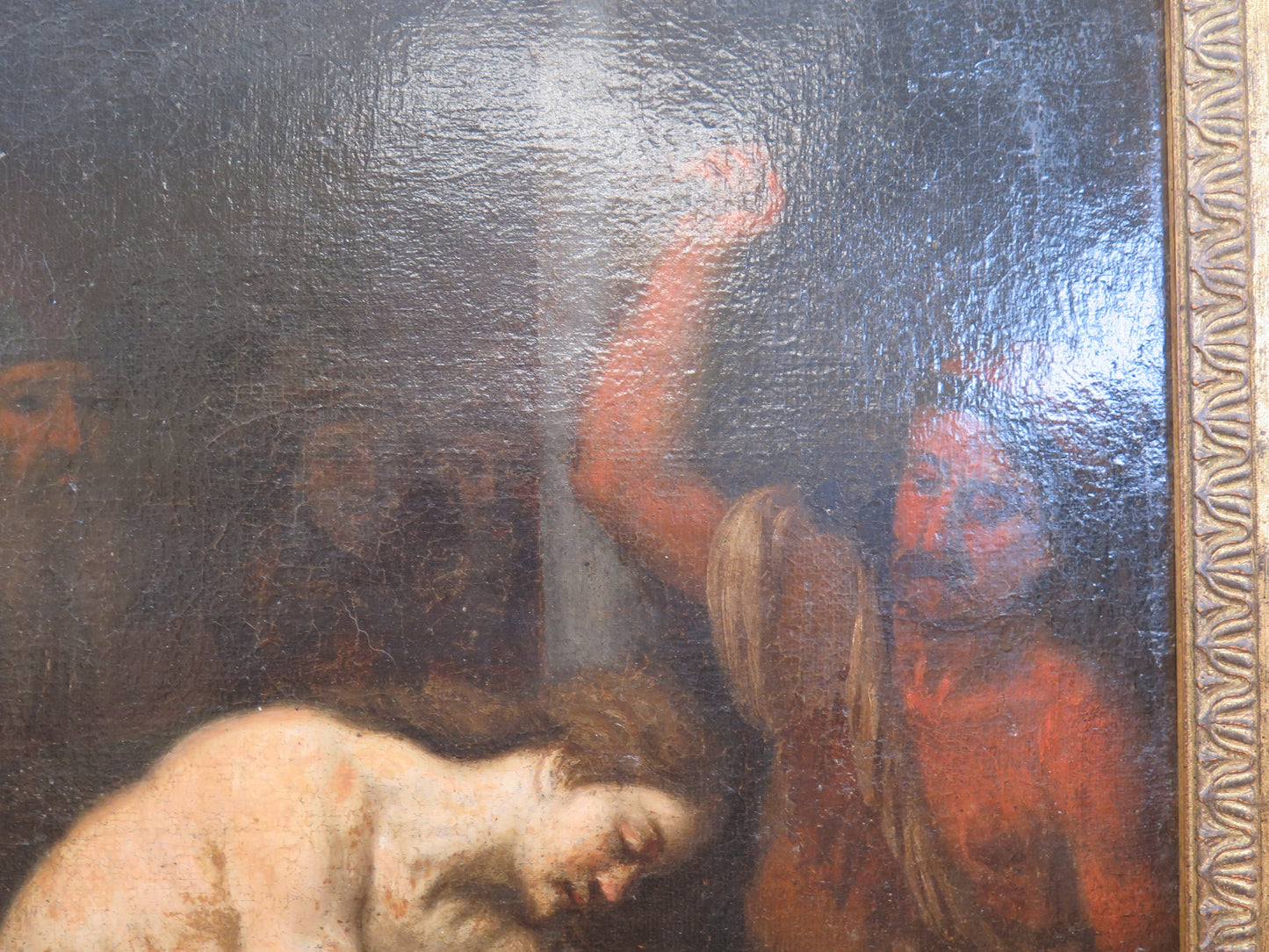 Quadro antico flagellazione di Cristo dipinto olio su tela VS11