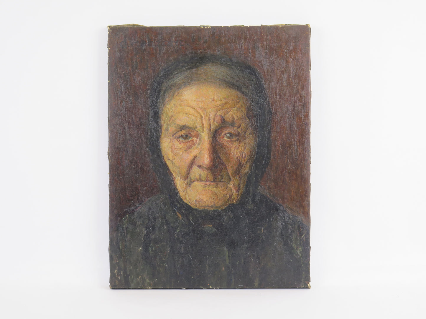 Portrait of an elderly woman, ancient painting, work of the painter Giuseppe Manzone, oil painting on canvas, signed, with contemporary frame X7