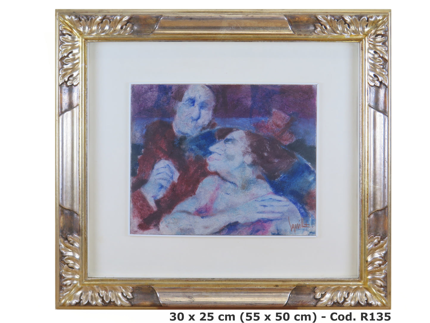 Remo Squillantini  1920-1996 quadro originale firmato L'appuntamento R135