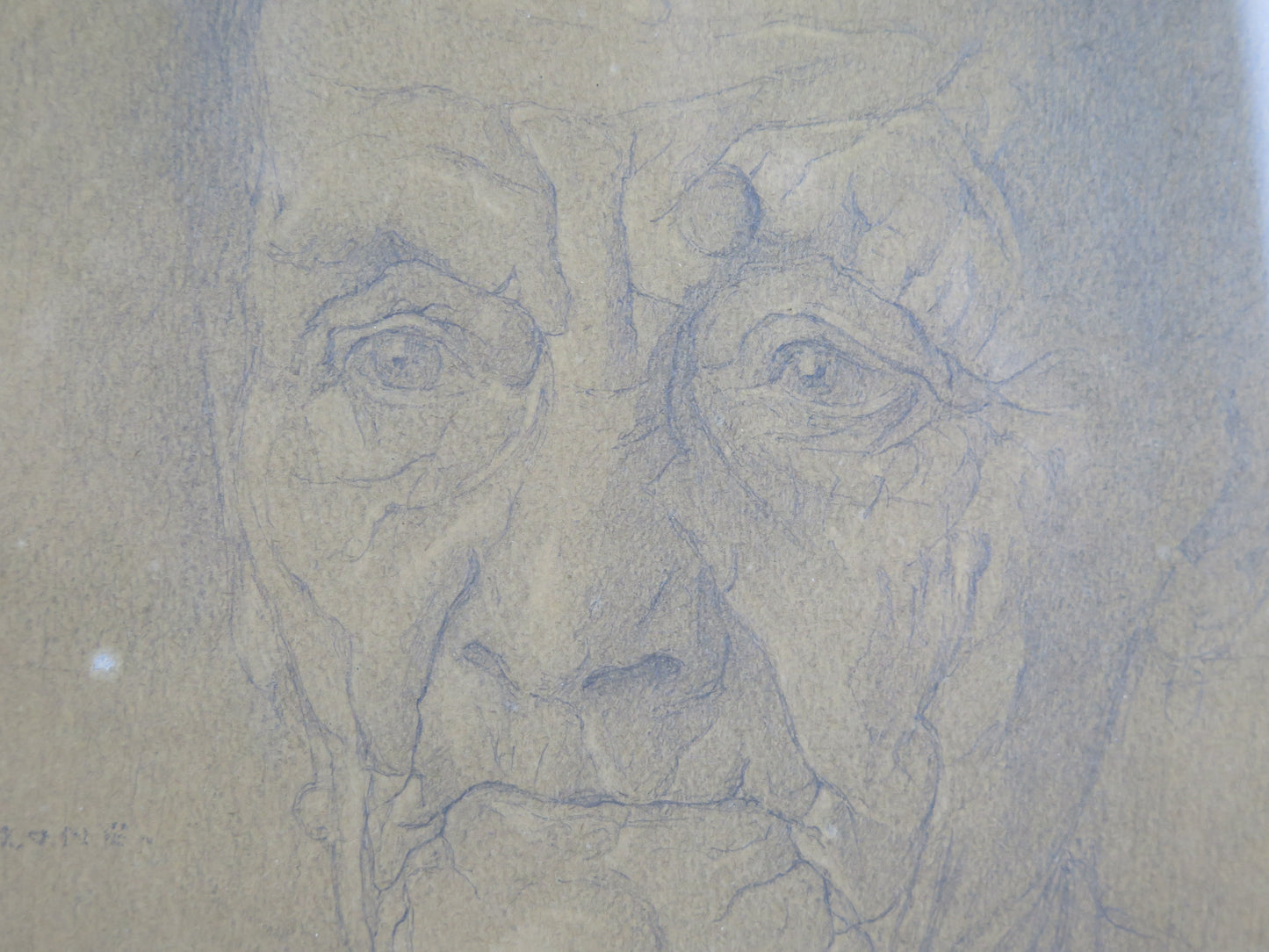 Giuseppe Manzone (1887 – 1983) original drawing portrait of elderly woman signed pencil on paper painter Asti X8