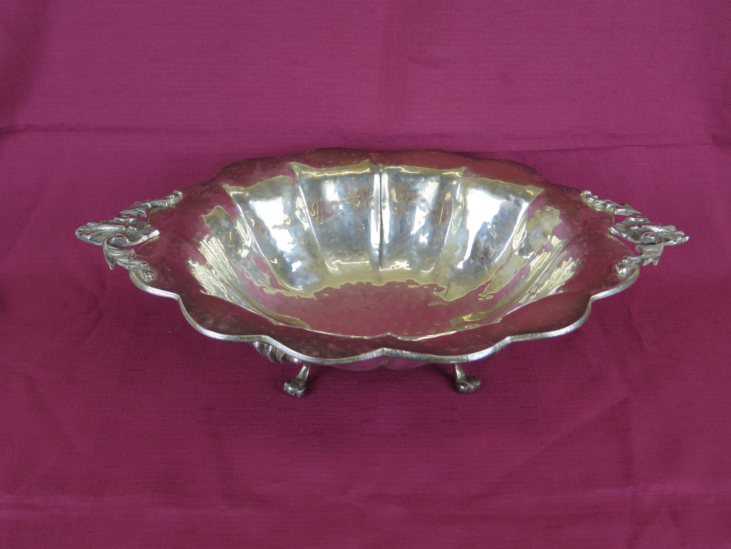 Fruit bowl centerpiece basket in silver metal excellent quality bt2