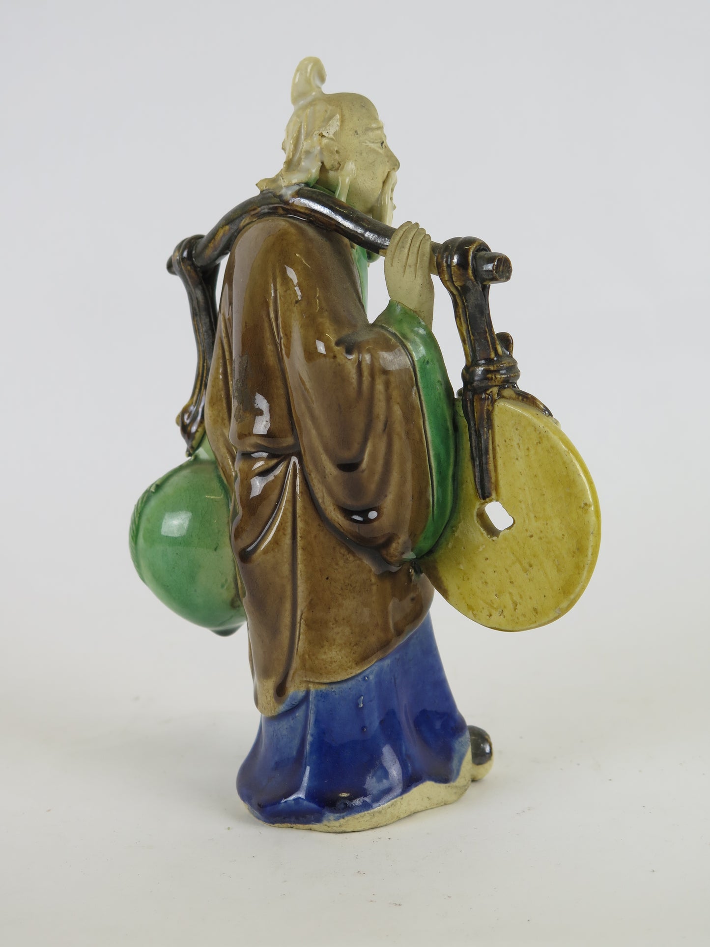Statuina cinese antica ceramica shiwan mudman sage salvia vs5