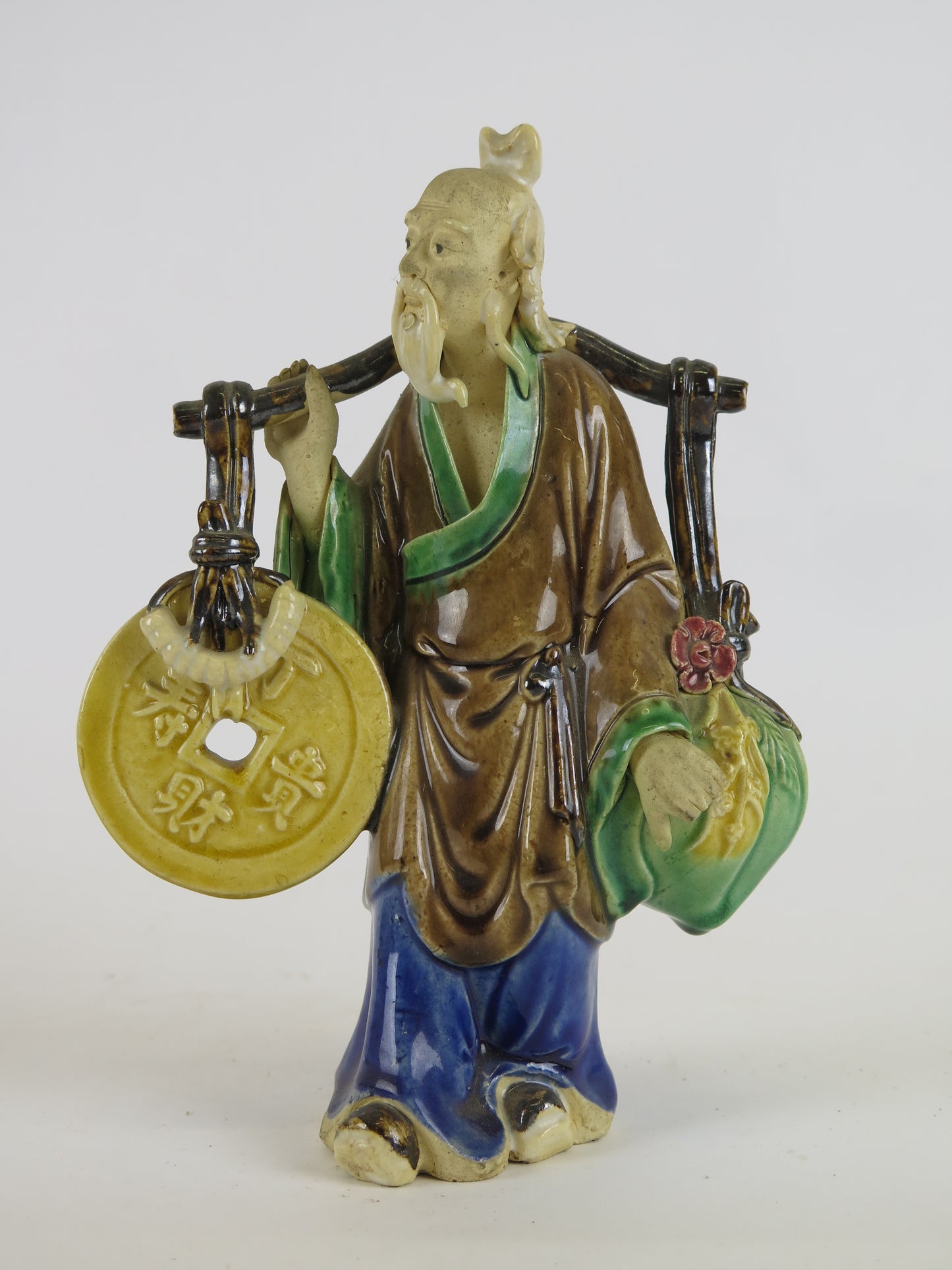 Statuina cinese antica ceramica shiwan mudman sage salvia vs5