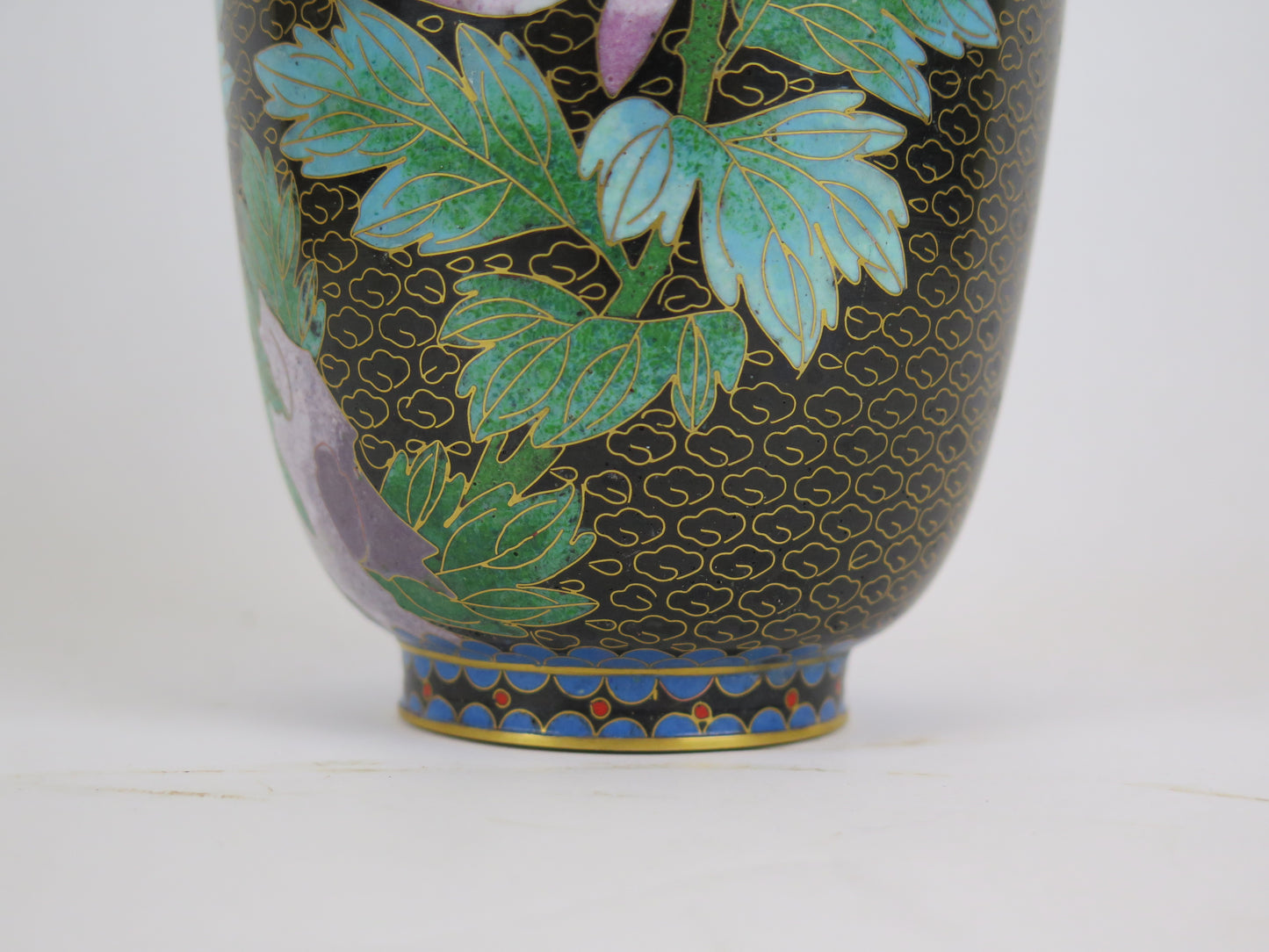 Vaso cloisonnè cinese vintage Cina Asia vaso per fiori floreale CM1