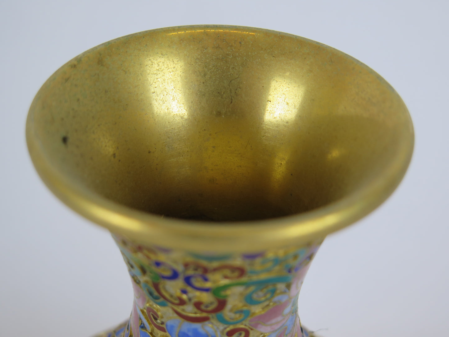Vaso cloisonnè cinese vintage cina asia vaso multicolore raro da collezione CM1