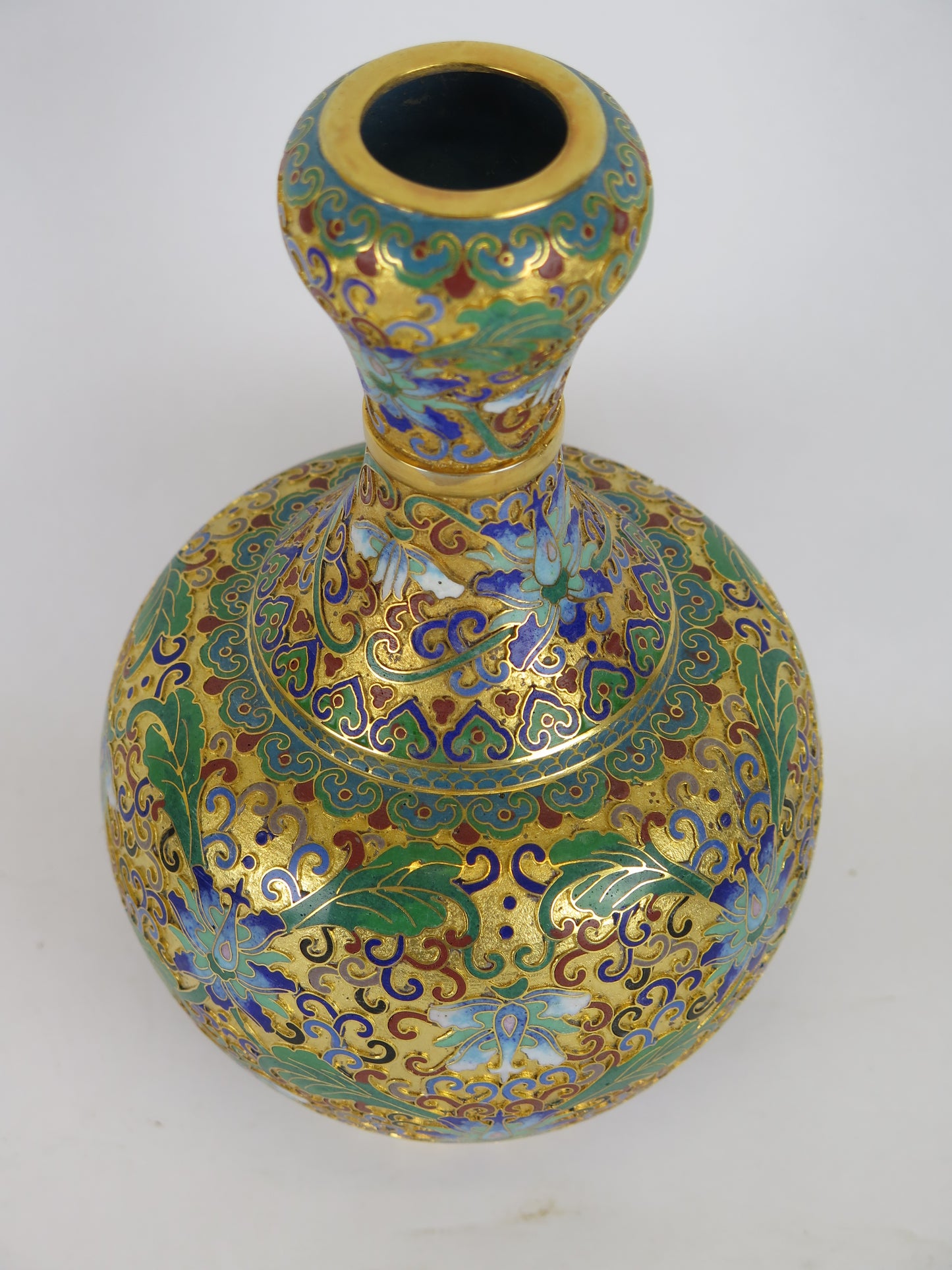 Vaso cloisonnè cinese vintage Cina Asia vaso multicolore raro da collezione CM1