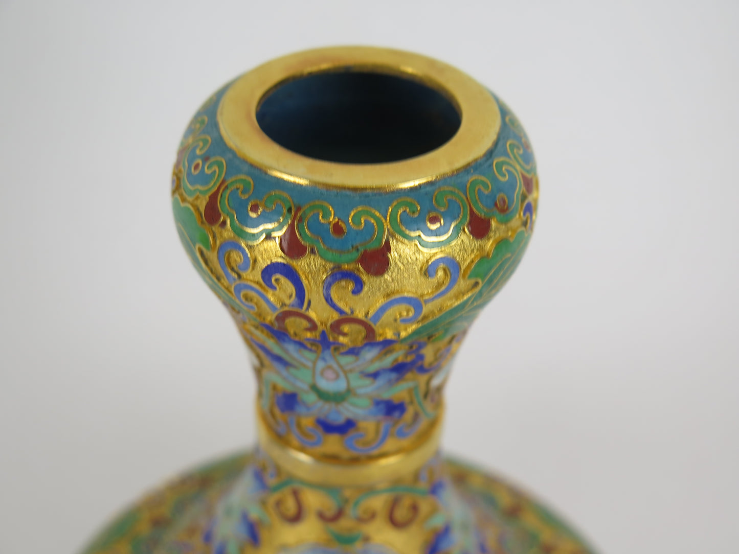 Vaso cloisonnè cinese vintage Cina Asia vaso multicolore raro da collezione CM1