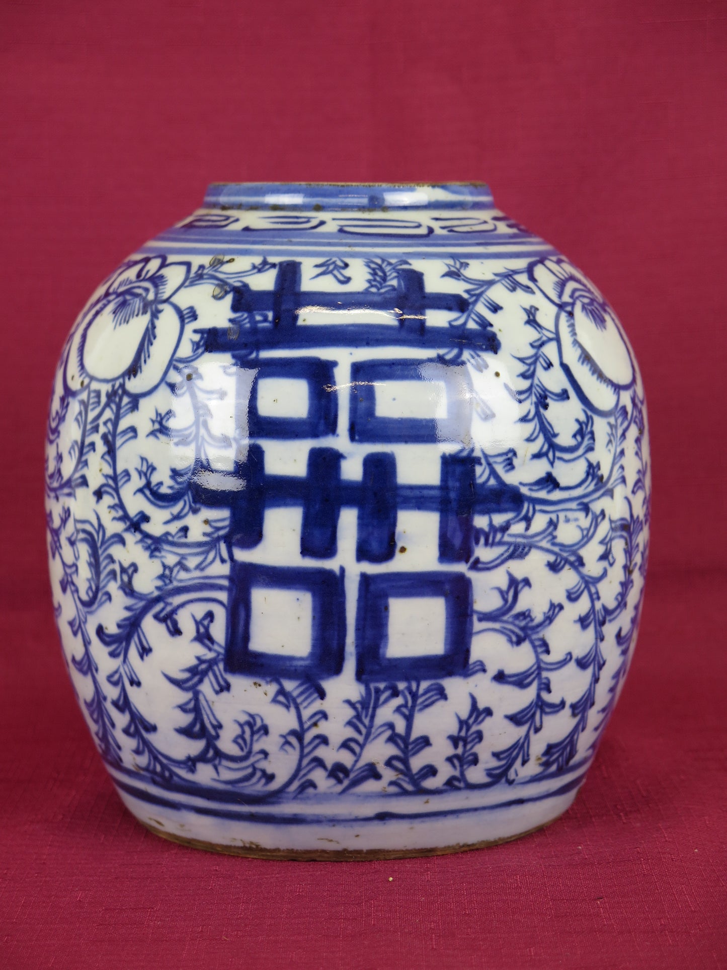 Antique Chinese blue white ceramic vase hand painted from Chinese Asia collection CM2