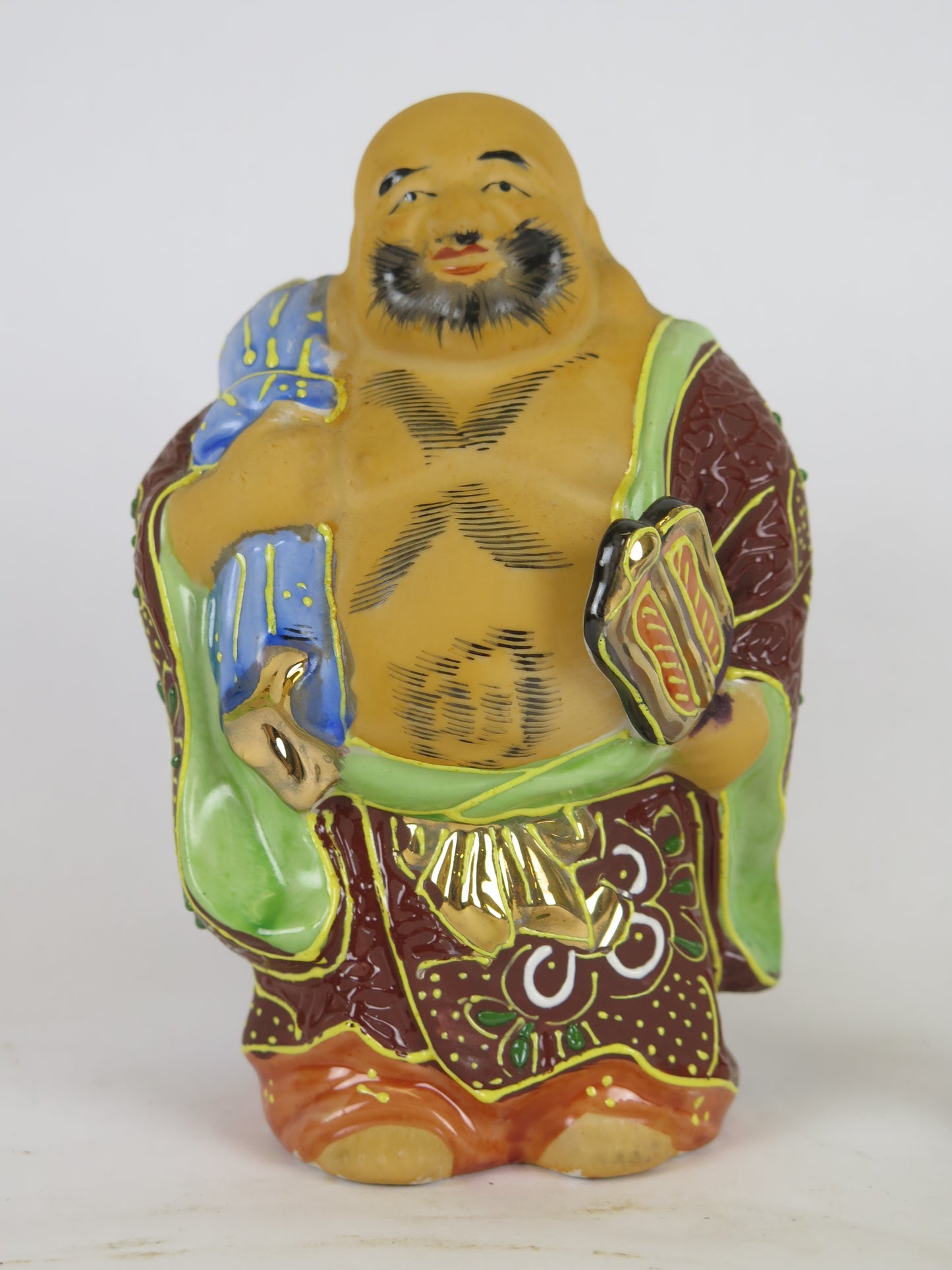 Collezione di 9 statuine in porcellana giapponese Kutani con vari personaggi Giappone vintage CM2