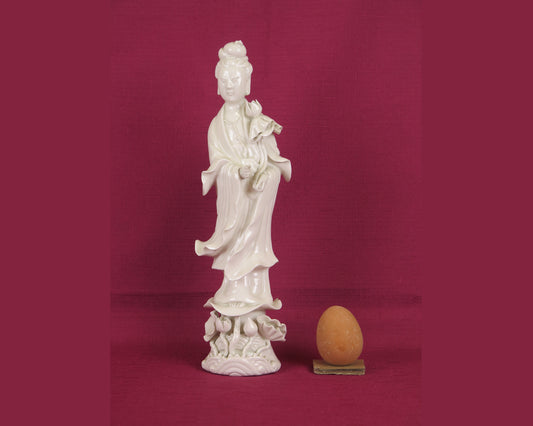 Statuina in porcellana bianca cina Dehua blanc-de-chine Cina Asia vintage cm2