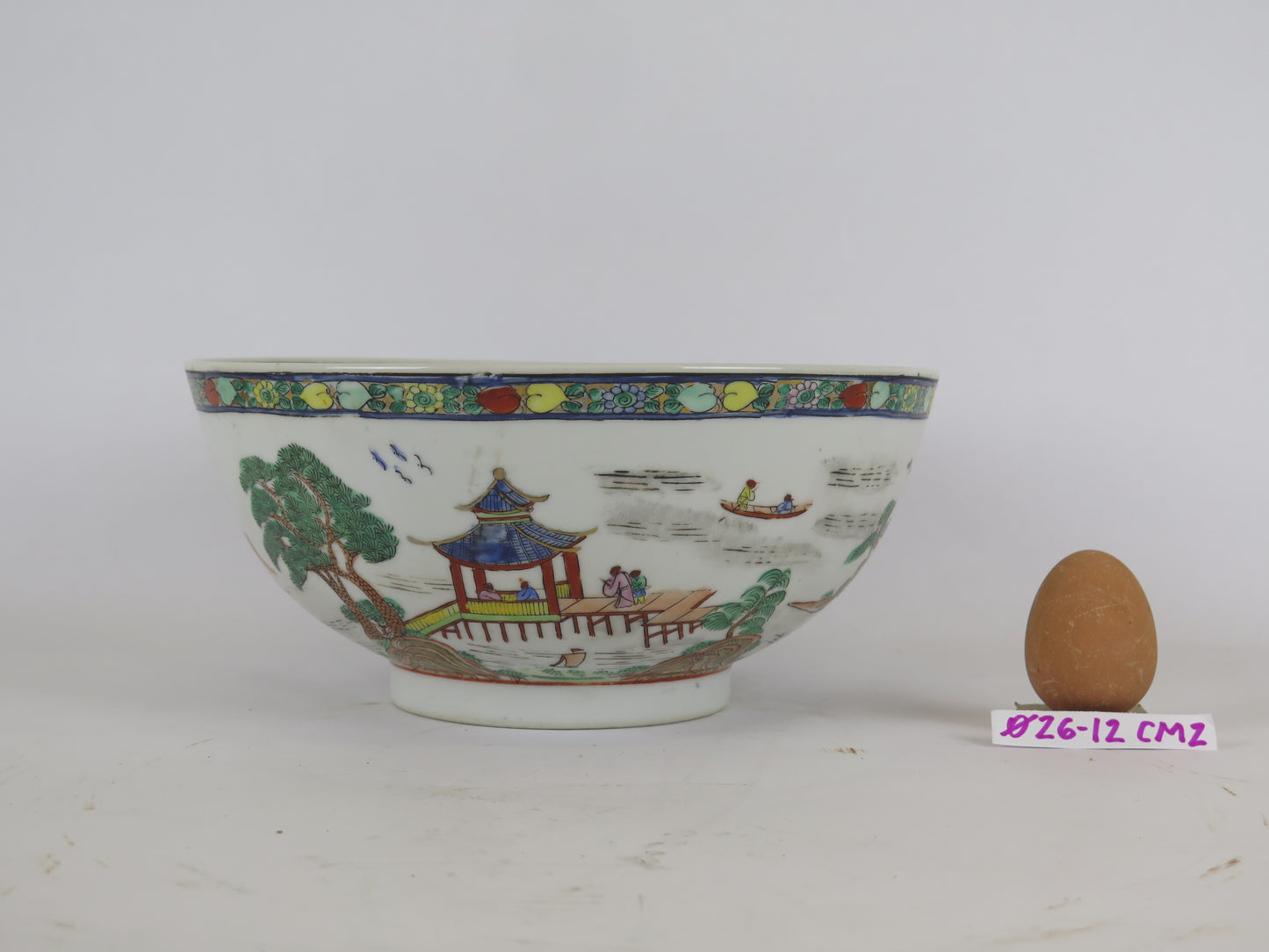 Ciotola in ceramica cinese vintage dipinta mano coppa scodella bowl Cina CM2