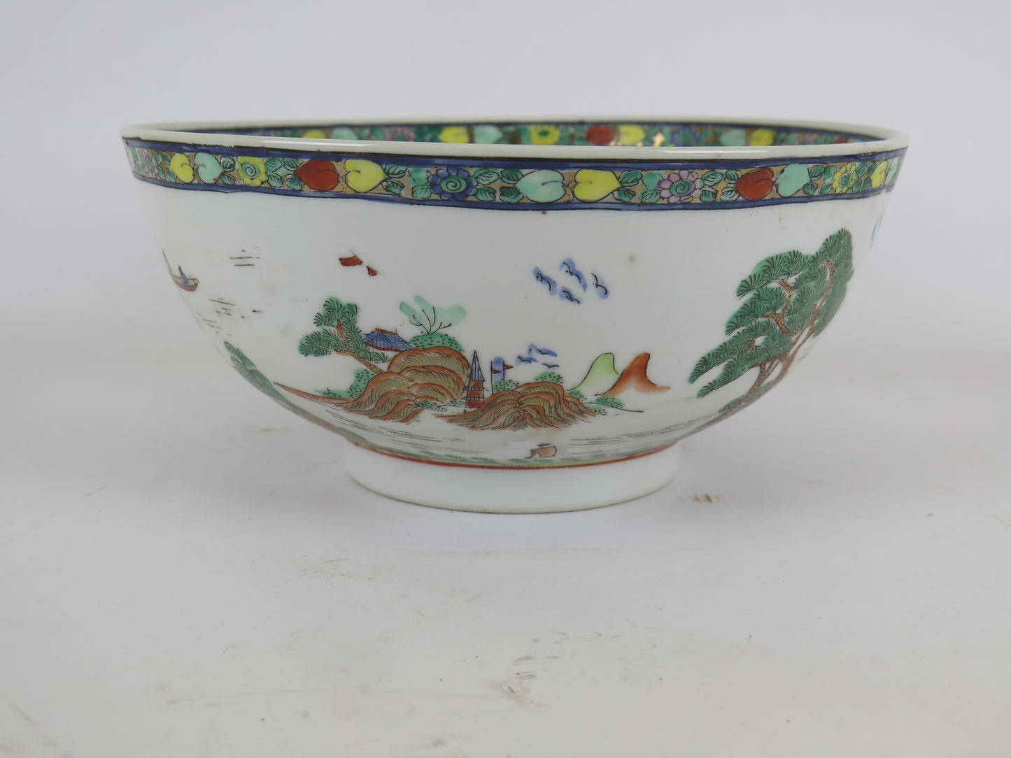 Ciotola in ceramica cinese vintage dipinta mano coppa scodella bowl Cina CM2