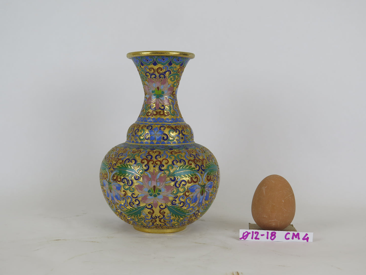 Vaso cloisonné colorato vintage artigianato cinese di alta qualità floreale CM4