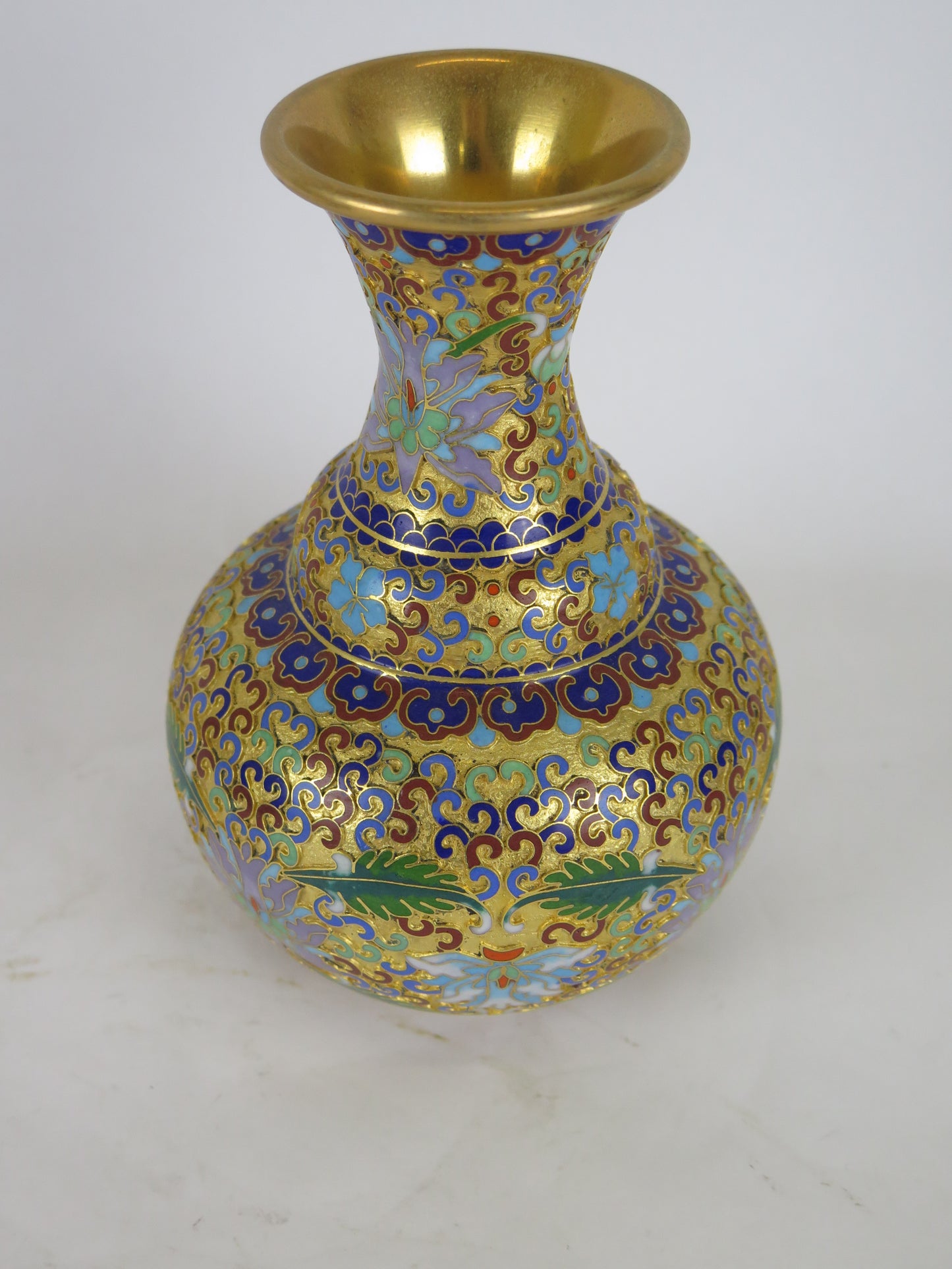 High quality Chinese design vintage colorful cloisonné vase floral CM4