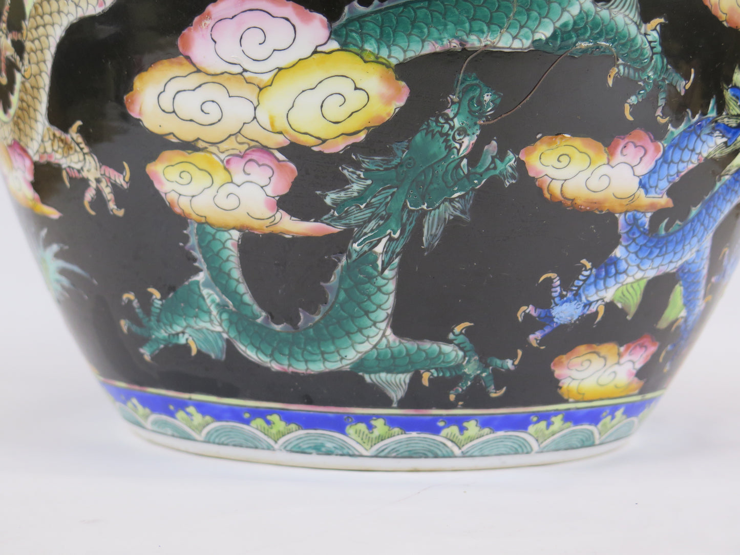 Grande vaso di ceramica cachepot cache-pot cache pot coprivaso ceramica dipinto a mano Cina Asia cinese CM6