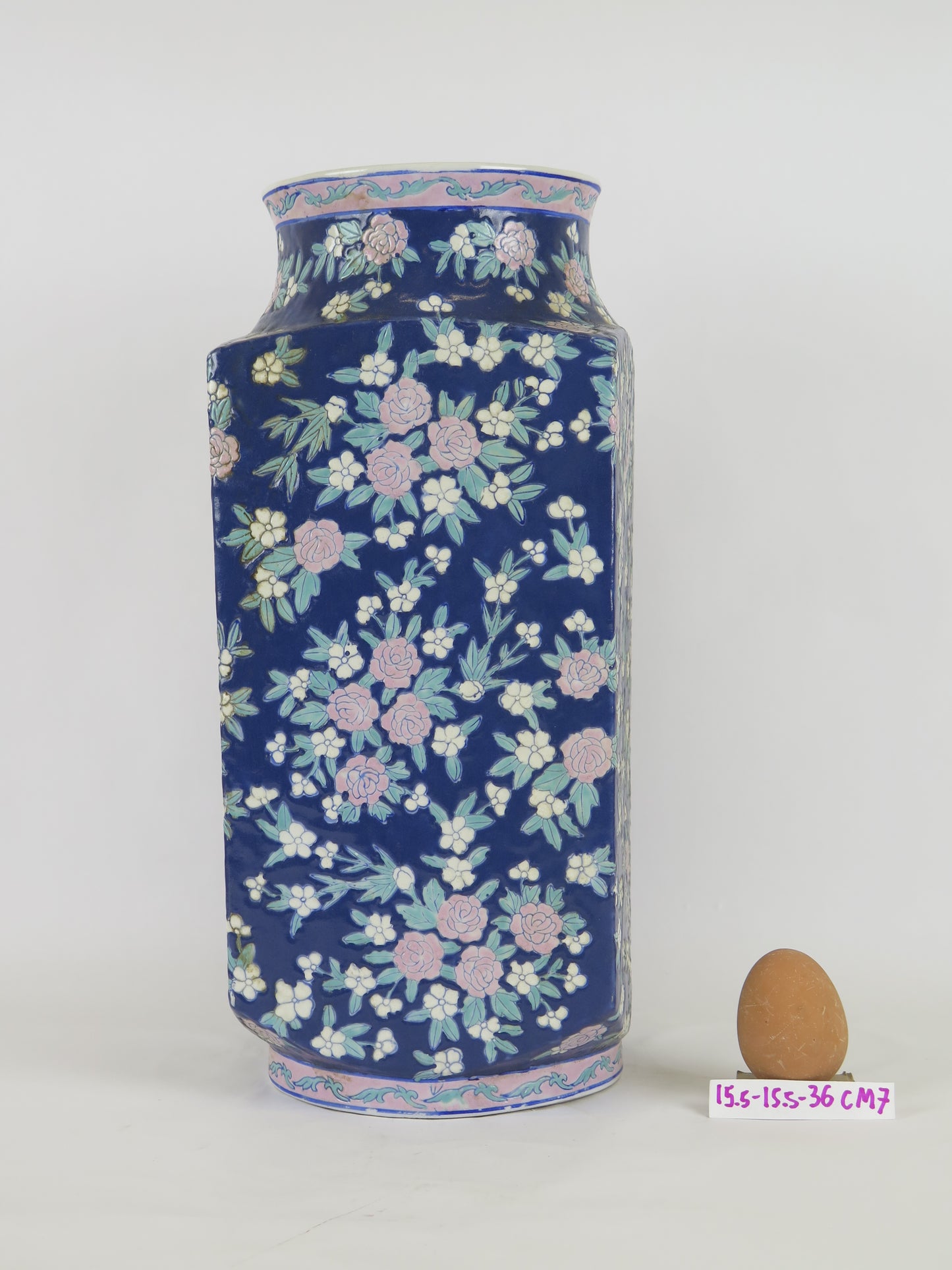 Vaso ceramica grande dipinto a mano con fiori vaso ceramica cinese Cina Asia vintage CM7