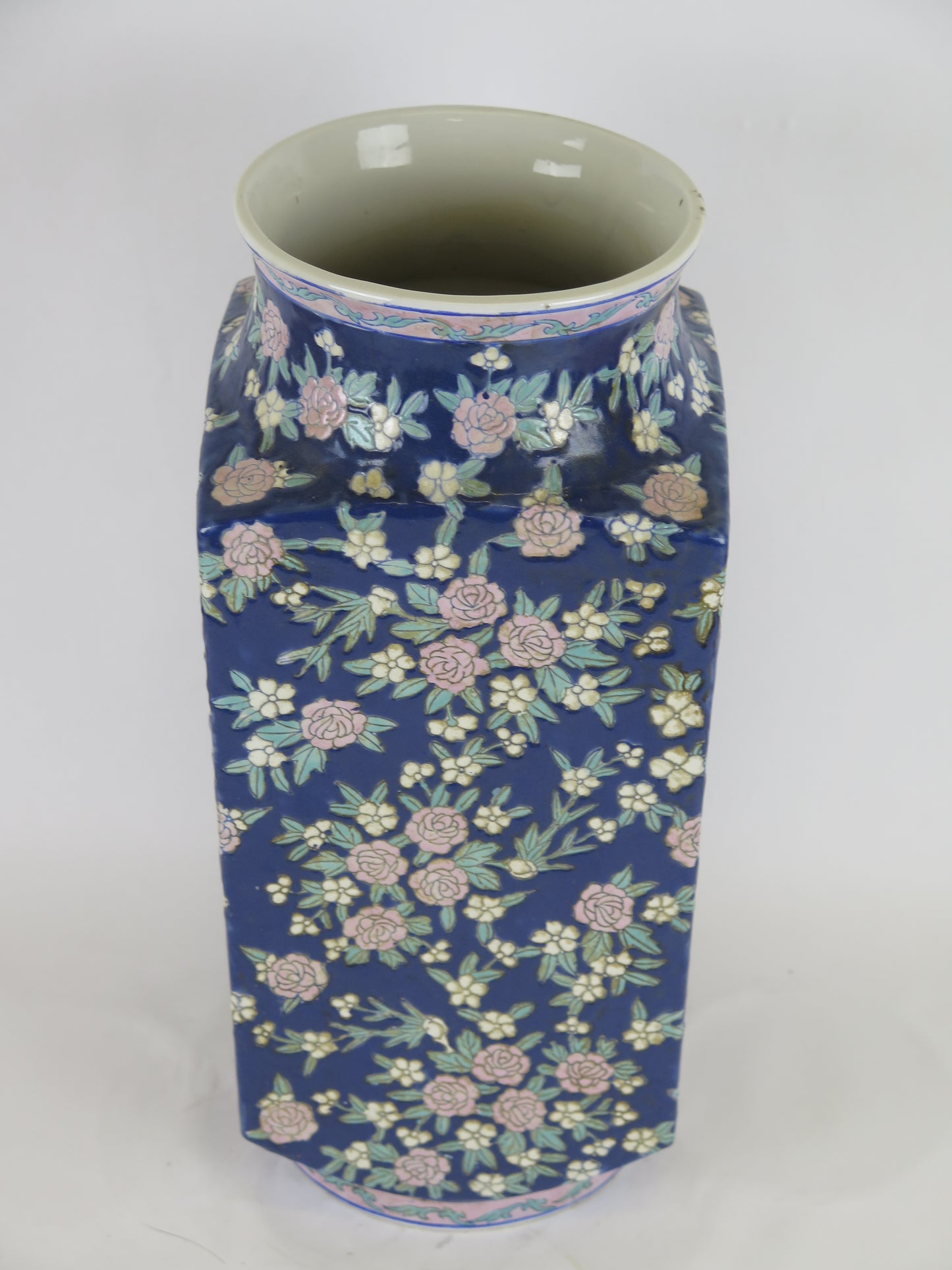 Grande vaso di ceramica dipinto a mano con fiori vaso ceramica cinese Cina Asia vintage CM7