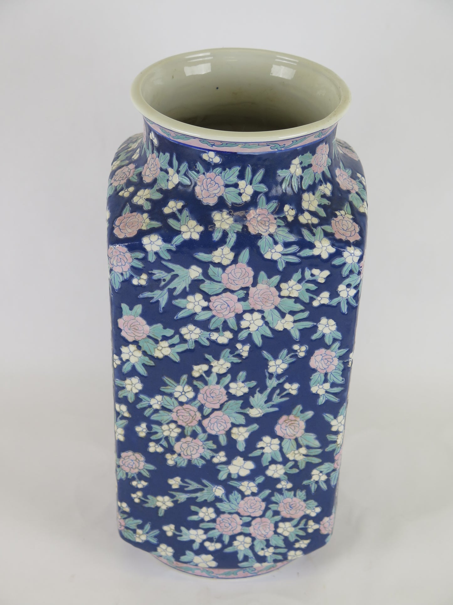 Grande vaso di ceramica dipinto a mano con fiori vaso ceramica cinese Cina Asia vintage CM7 n4
