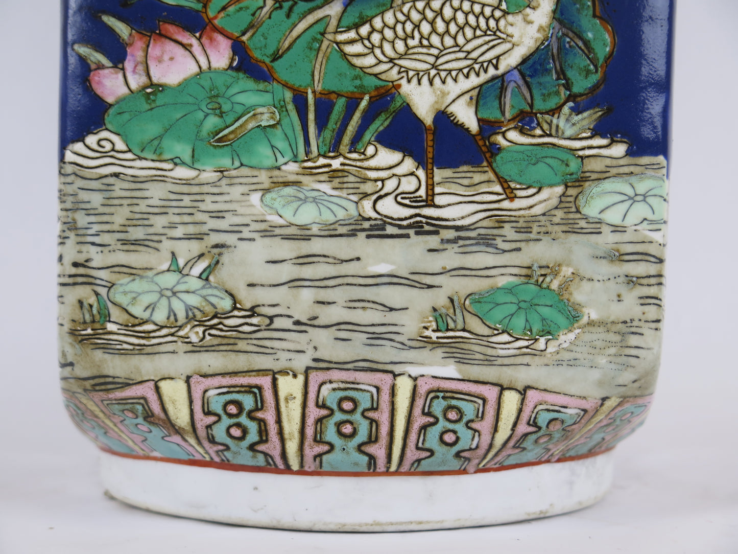 Vaso ceramica vintage per fiori dipinto mano Cina cinese decorazione casa CM7 a