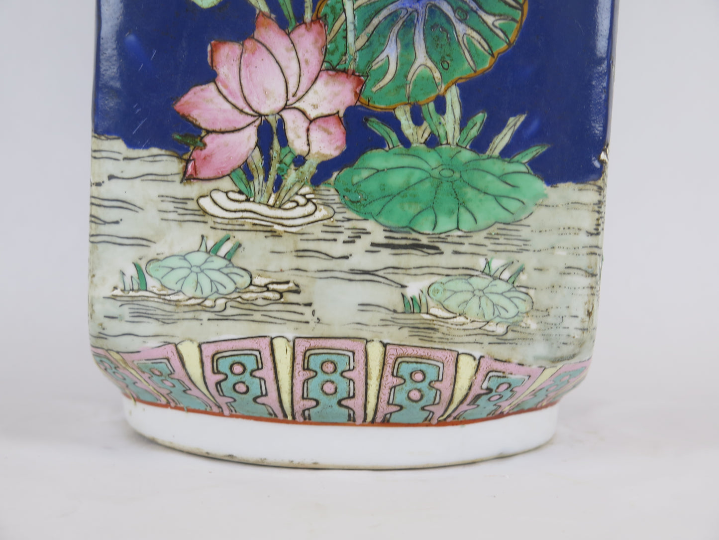 Vaso ceramica vintage per fiori dipinto mano Cina cinese decorazione casa CM7 b