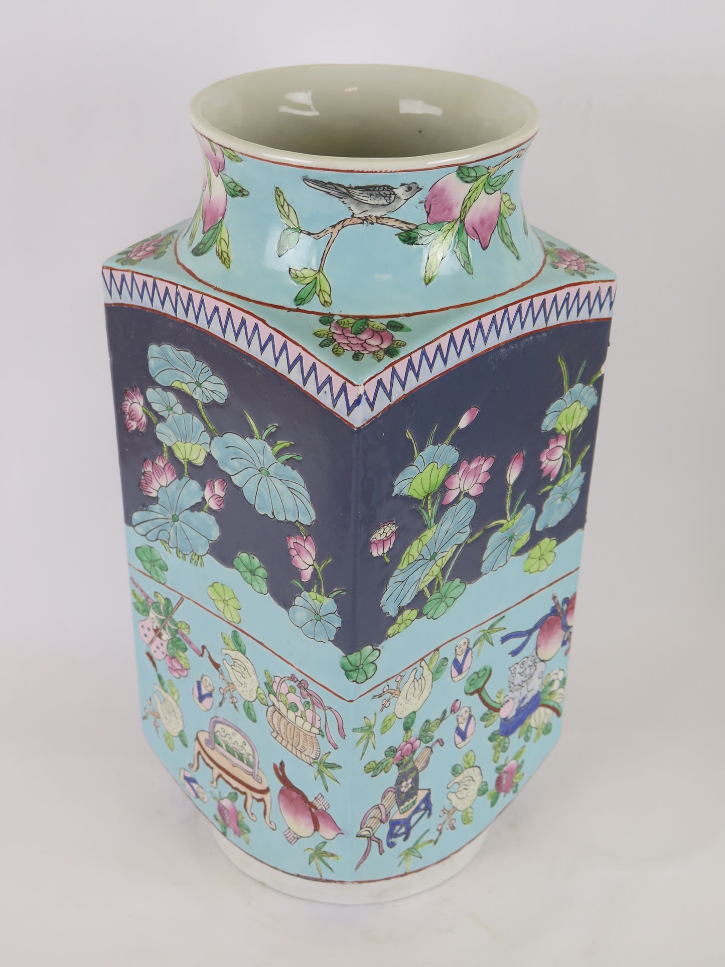 Vaso di ceramica cinese vintage da collezione Cina originale alta qualita' CM8 a