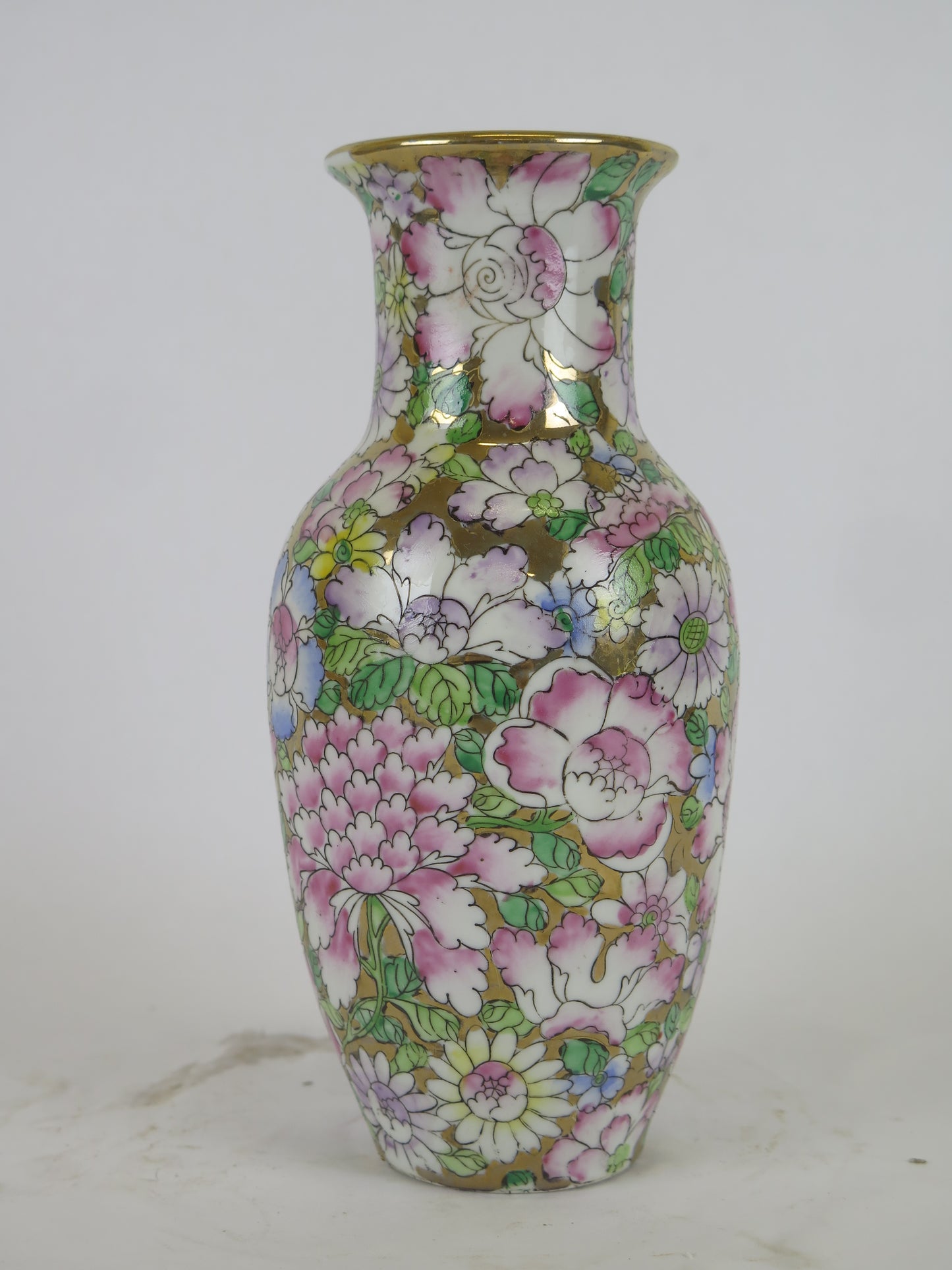 Vecchio vaso di ceramica vintage dipinto a mano con motivi floreali vaso ceramica per fiori cinese Cina alta qualità dipinto mano CM8