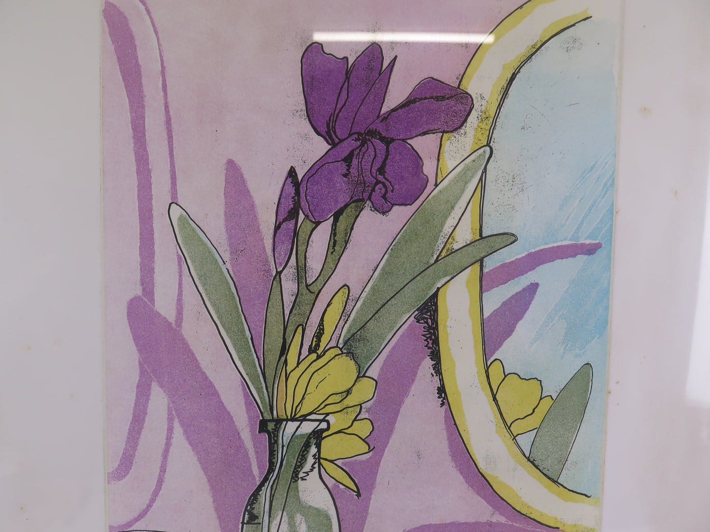 Fernando Farulli (1923-1997) original signed and numbered lithograph with floral subject VAS