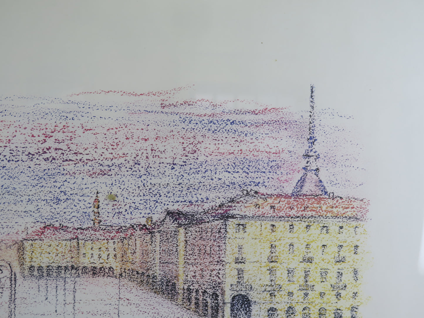 Luigi Delleani (Turin 1918-1997) original lithograph signed and numbered view of Piazza Vittorio Veneto in Turin color print VAS