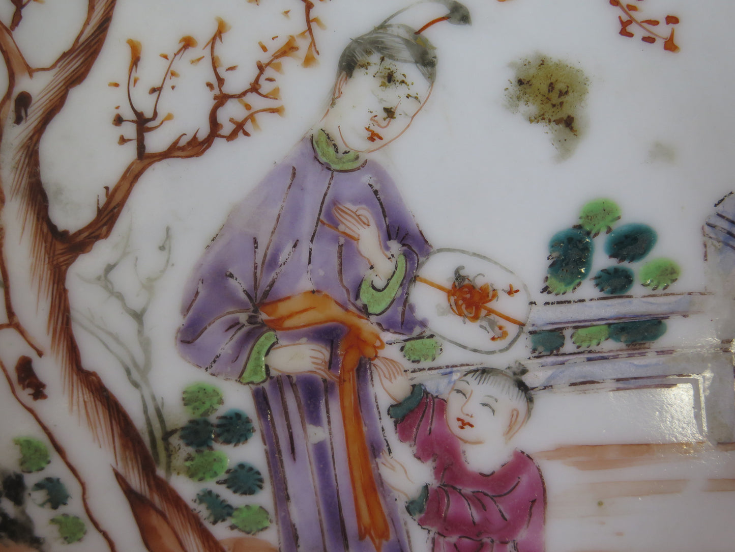 Piatto in porcellana cinese antico dipinto a mano Cina Asia vs14