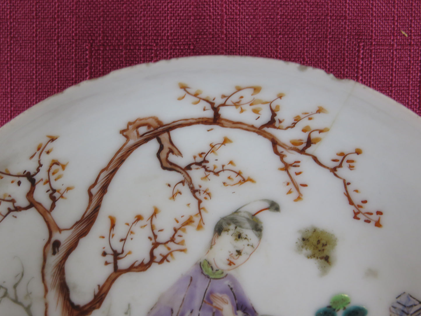 Piatto in porcellana cinese antico dipinto a mano Cina Asia vs14