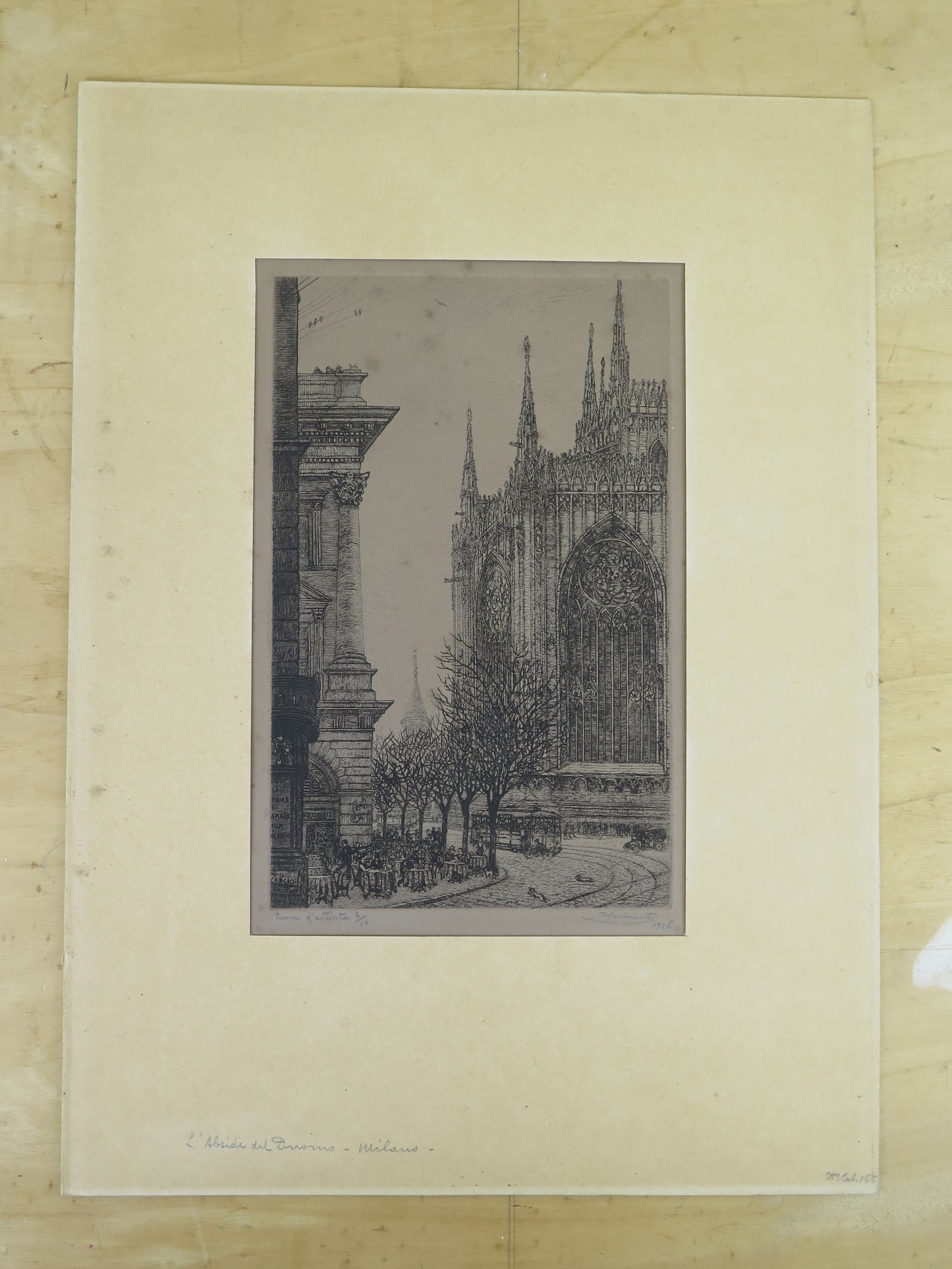 ANTONIO CARBONATI 1893-1956 STAMPE ORIGINALI VEDUTE DELLA CITTA' DI MILANO SERIE TRE STAMPE X8