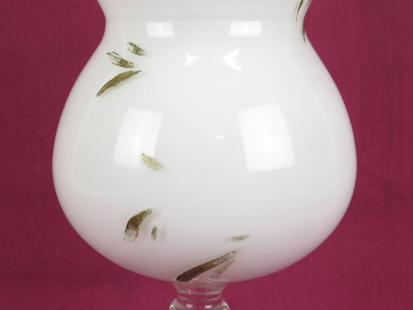Antique opaline glass vase with floral decorations from the beginning of the century antique vs17 collection