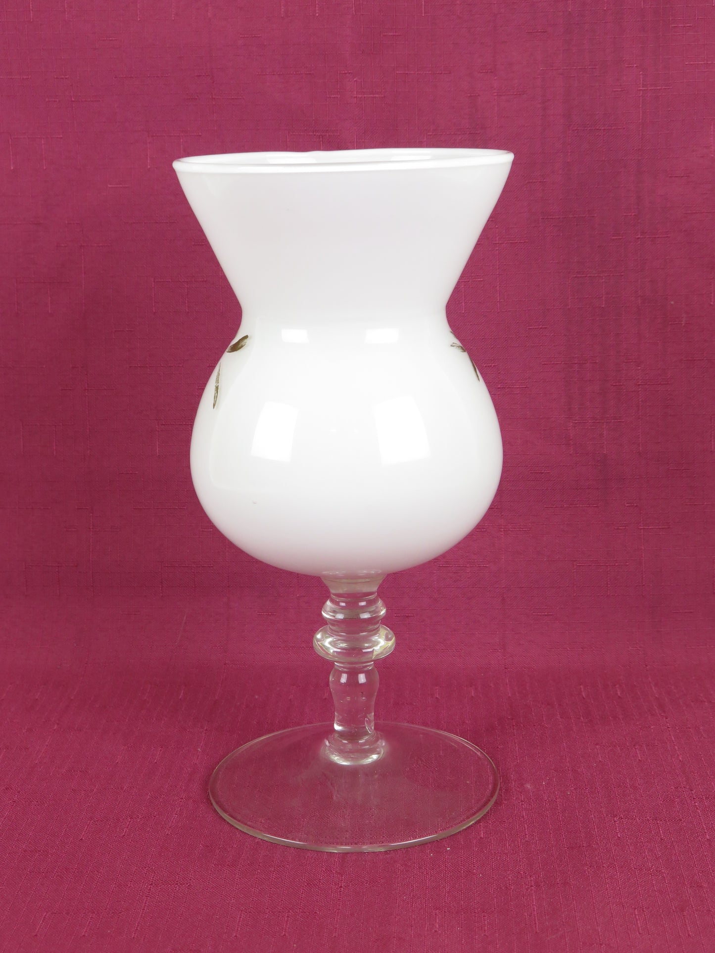 Antique opaline glass vase with floral decorations from the beginning of the century antique vs17 collection