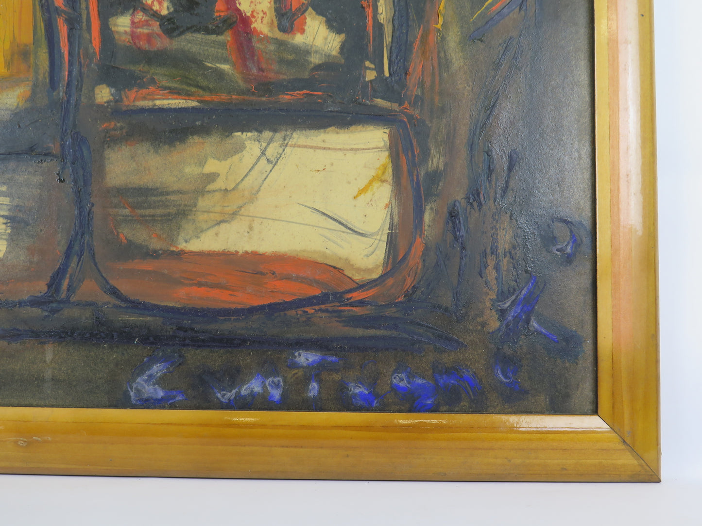 Quadro astratto di Gianni Castagneto 1933-2019 dipinto olio su tavola firmato XM