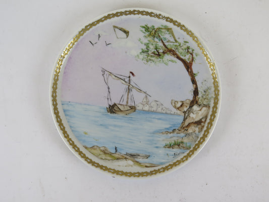 Antique Sevres porcelain plate with hand painted mark VS26