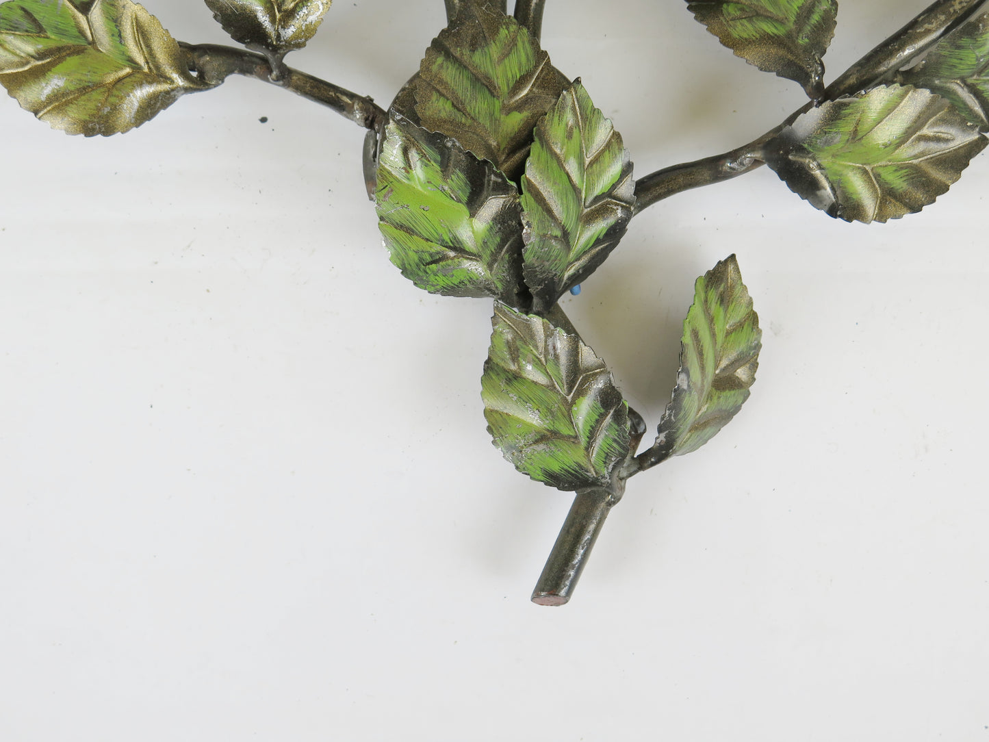 Applique in ferro battuto a foglie stile floreale luce da parete decorata con fiori e foglie vintage X17 14