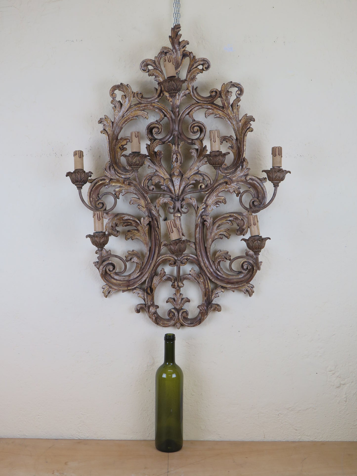 Applique da parete classica vintage legno stile barocco lampada da muro classica applique particolare