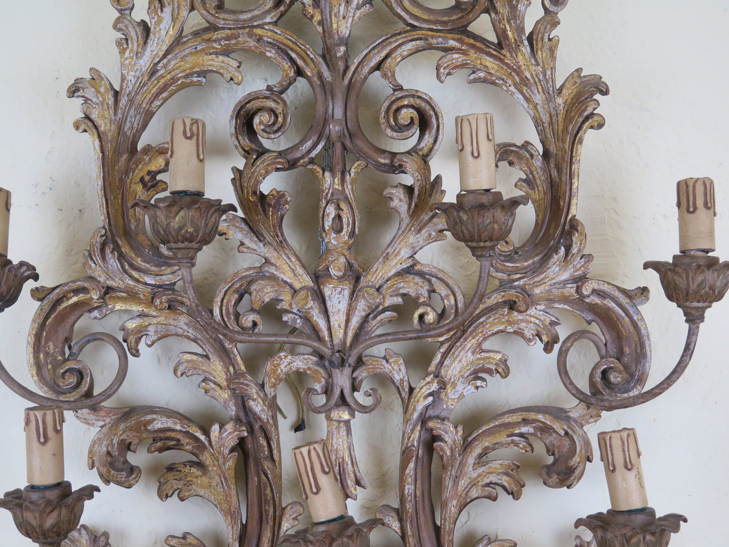 Applique da parete classica vintage legno stile barocco lampada da muro classica applique particolare
