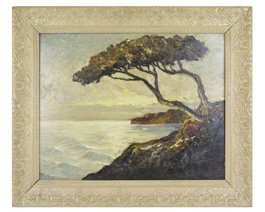 Quadro paesaggio mare Cap St Rapahel costa Azzurra firmato Melikoff Charles pittore belga dipinto ad olio su tavola 