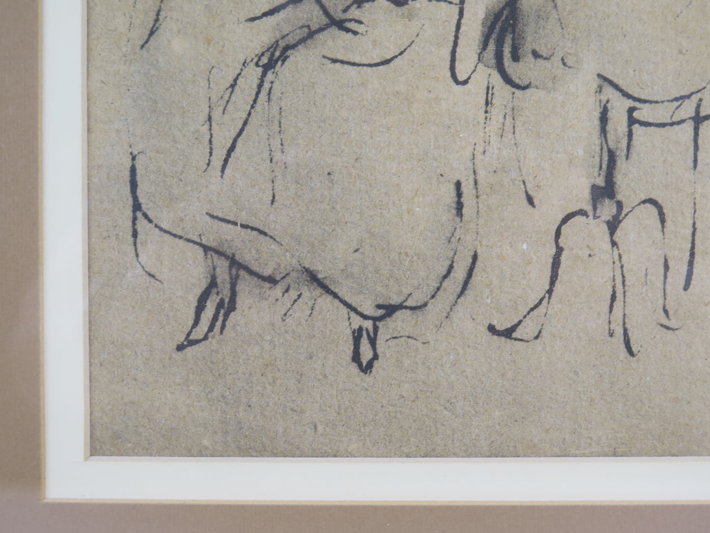 Giulio da Milano 1895-1991 quadro ritratto femminile inchiostro su carta vs12