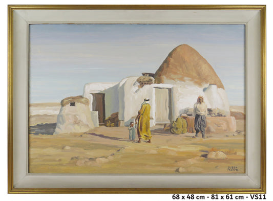Dipinto orientalista opera del pittore Piero Monti 1910-1994 quadro acquerello firmato VS11