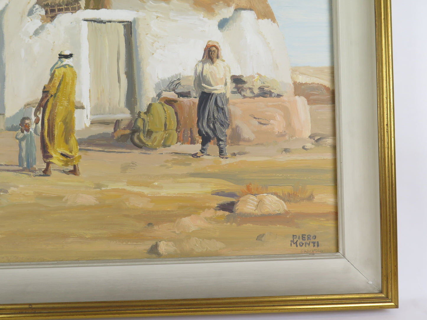 Orientalist painting by the painter Piero Monti 1910-1994 watercolor painting signed VS11