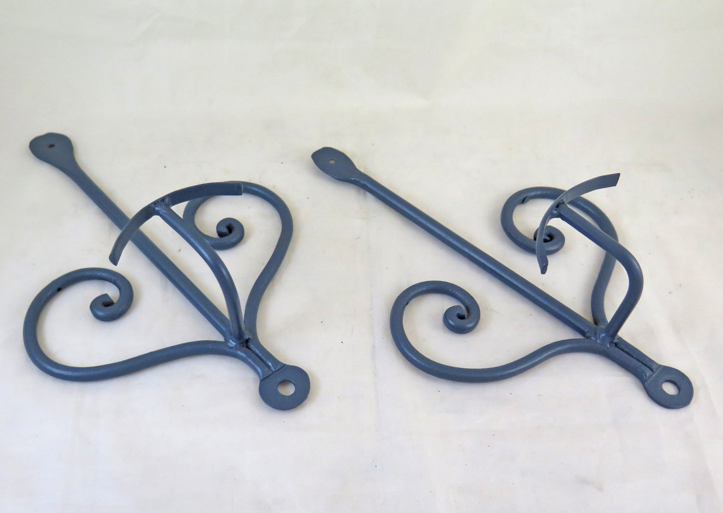 TWO OLD WALL HANGER WROUGHT IRON HAND FORGED CLOTH HANGER CH16