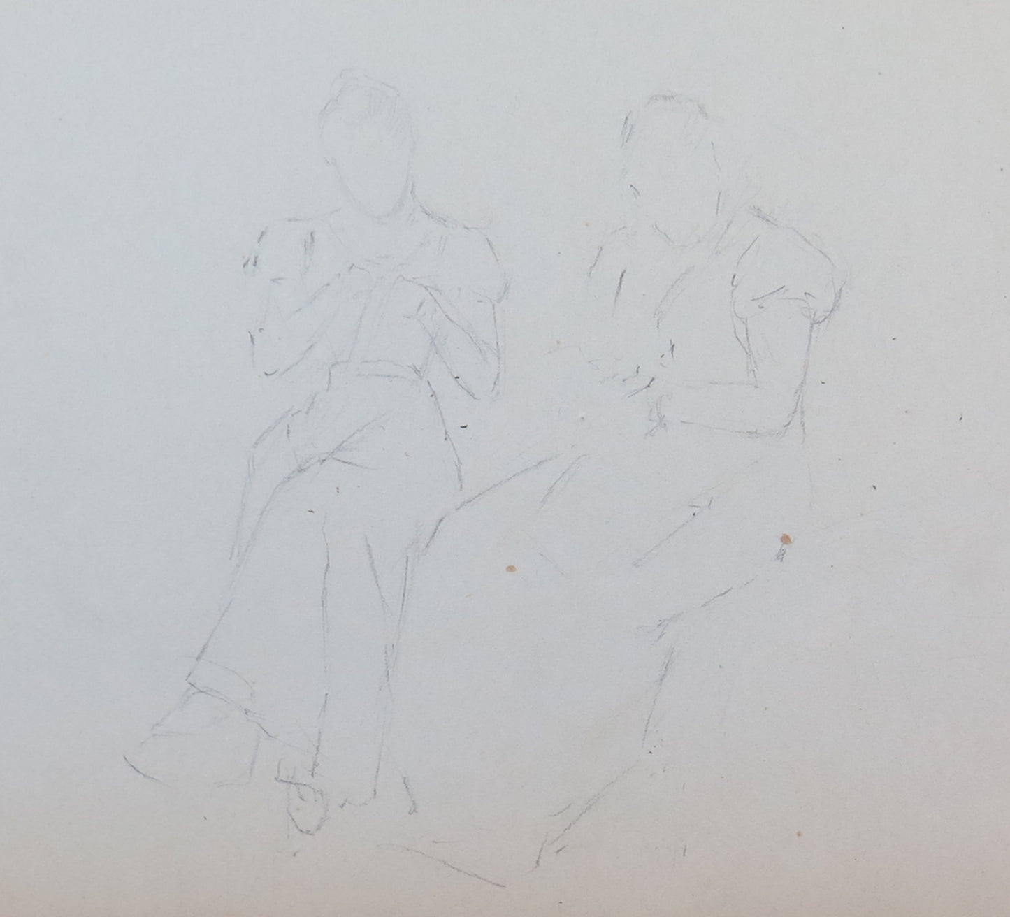 ANTICO DISEGNO RITRATTO PERSONAGGI FRANCIA FINE '800 QUADRO ANTICO BM53.5E