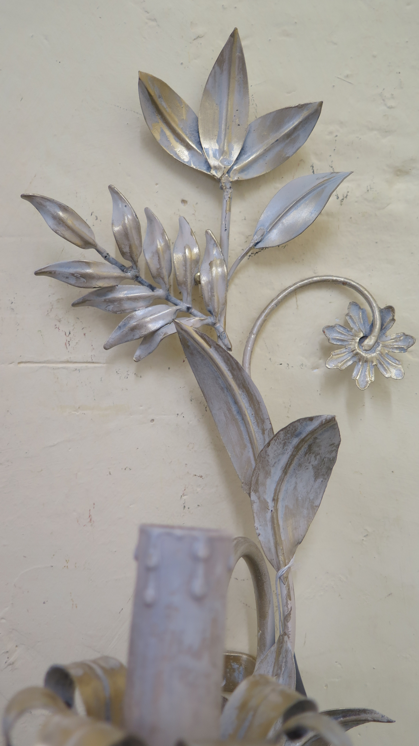 OLD WROUGHT IRON APPLIQUE FLORAL STYLE HAND FORGED ORIGINAL CH34