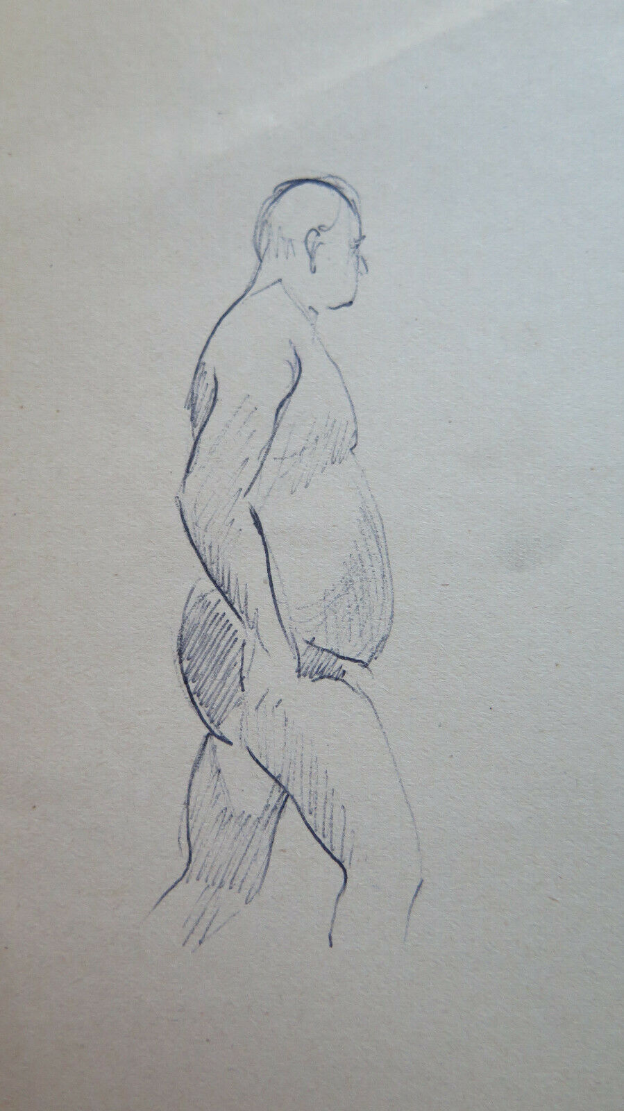 DISEGNO BOZZETTO SU CARTA STUDIO PER FIGURE MASCHILI RITRATTO VINTAGE P28.7